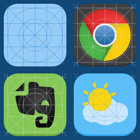 Psd Ios 7 Guides Grid For App Icons Free Psdvectoricons