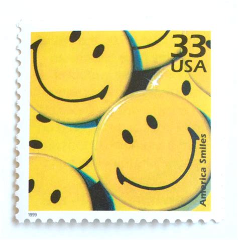 10 Smiley Face Stamps Vintage Postage Stamps For Mailing Edelweiss Post