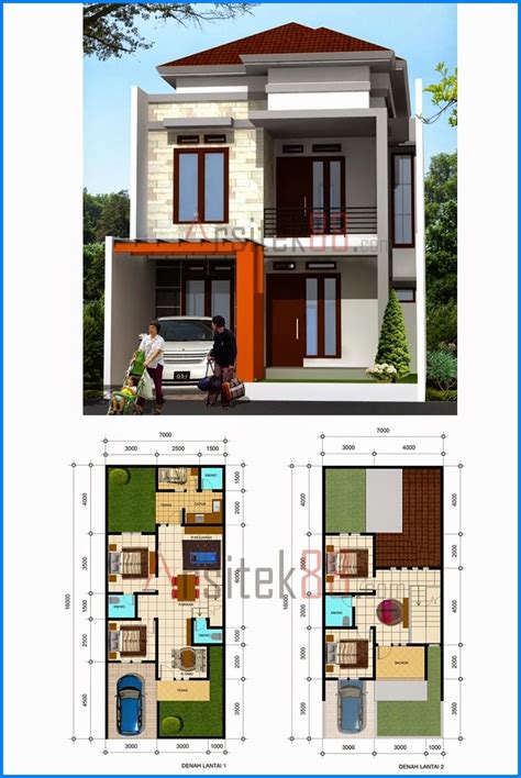 Maybe you would like to learn more about one of these? Denah Rumah Minimalis 2 Lantai 8x12 | Denah rumah ...