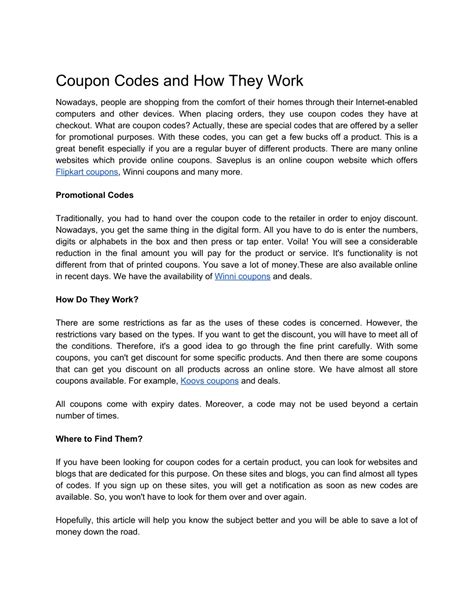 Ppt Coupon Codes And How They Work Powerpoint Presentation Free