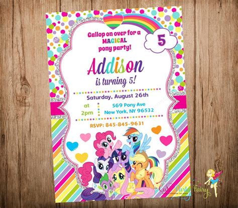 My Little Pony Birthday Invitation My Little By Cutepartyfairy