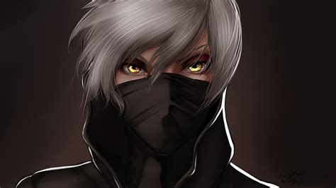 2560x1080 Resolution Anime Character Wearing Black Face Mask Hd