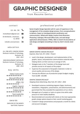 These 5 graphic designer resume examples are proven to help you land your dream job in 2021. Graphic Design Cover Letter Sample | Free Download | Resume Genius