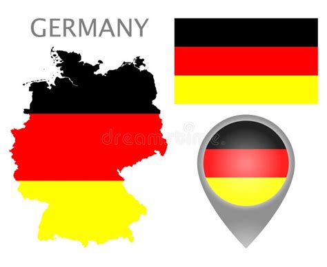 Germany Flag Map And Map Pointer Stock Vector Illustration Of