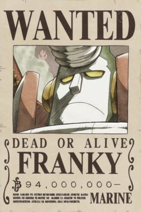 Poster daftar buronan one piece. Image - Cyborg Franky's Wanted Poster.png | One Piece Wiki ...
