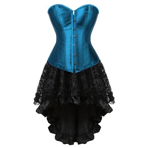 Buy Satin Sexy Lingerie Women Corset Lace Overlay
