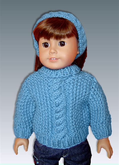 Pdf 18 Inch Doll Knitting Pattern Fits American Girl Doll Sweater