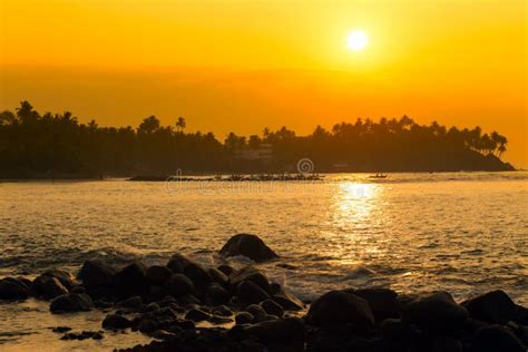 Sunset View Of Tropical Beach Sri Lanka Stock Image Image Of