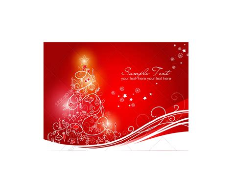 Greeting Cards With Christmas Tree Vector Graphics