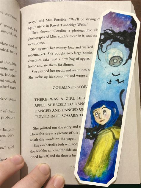 Stunning Coraline Watercolor Bookmark