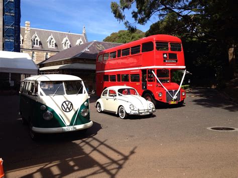 Berlin's double decker buses barely fit under the bridges and trees they have to drive under. perfect wedding car combo