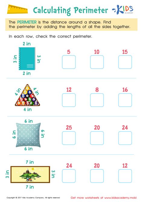 Calculating Perimeter Worksheet Free Printable For Kids