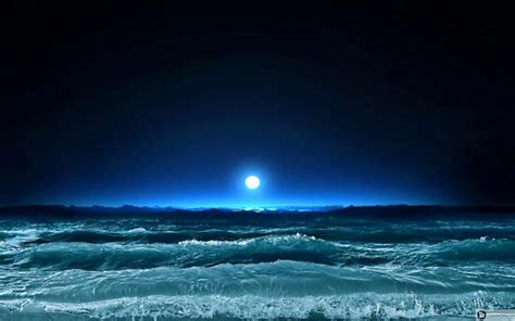 Hd Night Over The Sea Wallpaper Download Free 51981