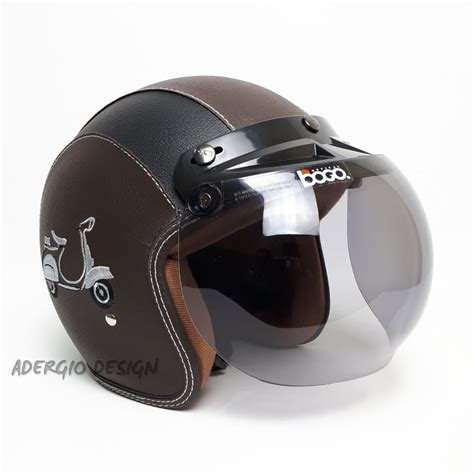 Selain itu, harga helm ini disesuaikan dengan ukuran, warna dan tipenya. HELM BOGO Motif Vespa Coklat List Hitam Full Kulit Retro ...