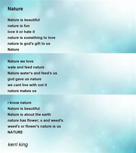 Beautiful English Poems On Nature