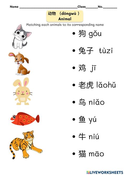 Literacy Worksheets Animal Worksheets Worksheets For Kids Chinese