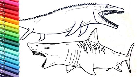 Mosasaurus Megalodon Coloring Pages This Is Coloring Page Feature