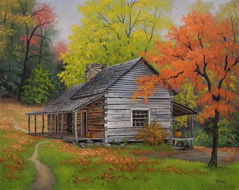 Appalachian Retreat Autumn Painting By Kyle Wood