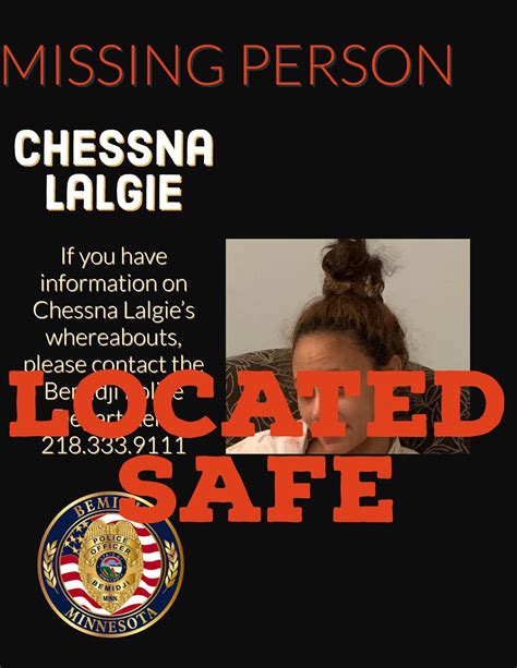 Update: Located safe The... - Bemidji Police Department