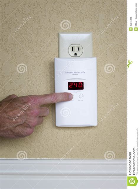Whenever in doubt, always err on. Wall-Mounted Carbon Monoxide Alarm Stock Photo - Image ...