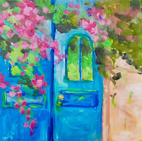 Provence French Blue Door Home Decor Wall Art Modern Impressionist