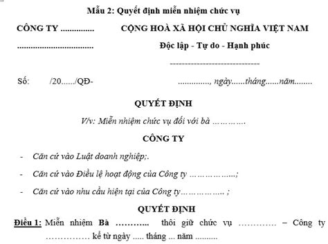 Một số lãnh đạo các cơ quan nhà nước theo quy định của hiến pháp, luật tổ chức quốc hội, luật bầu cử đại biểu quốc hội và đại biểu hội đồng. Mẫu quyết định miễn nhiệm cán bộ, viên chức mới nhất hiện nay