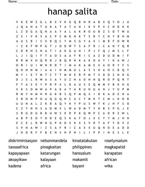 Hanap Salita Tagalog Printable