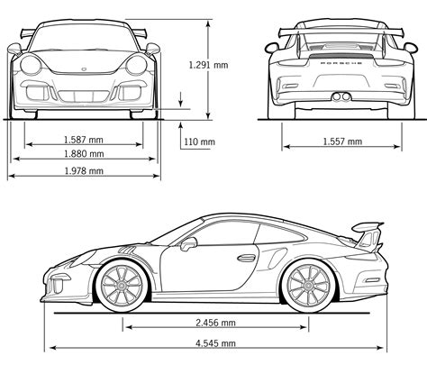 Porsche 911 Gt3 Rs 2016 Blueprint Download Free Blueprint For 3d Modeling