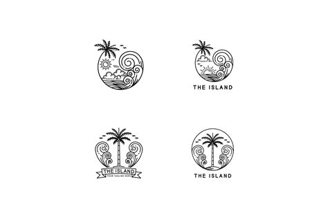 Tropical Island Logo Graphic By Sabavector · Creative Fabrica