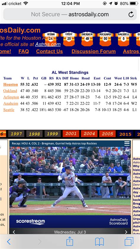 Relive the '19 astros season on at&t sportsnet. DAT 7/3: Astros (Miley) @ Rockies (Lambert) 7:10 CT AT&T ...