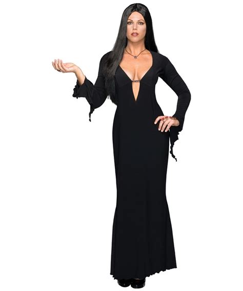 Create your own morticia addams costume for halloween » find images, accessories & a makeup tutorial for your elegant & shiny diy costume! Addams Family Morticia Plus Size Costume - Adult Halloween Costumes
