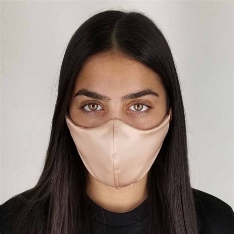 Women S Satin Nude Tapered Cut Face Mask Etsy