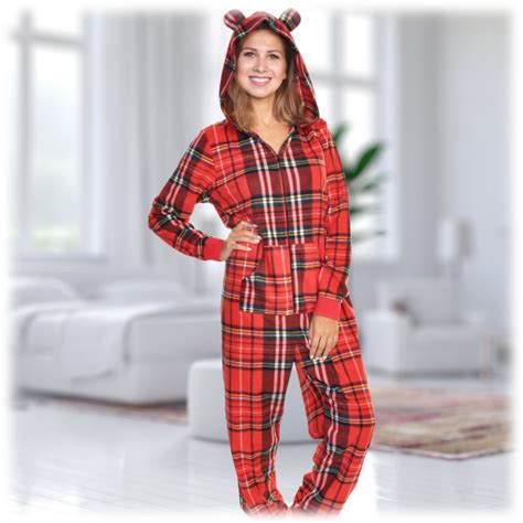 Morningsave Angelina Womens Fleece Novelty One Piece Hooded Pajamas