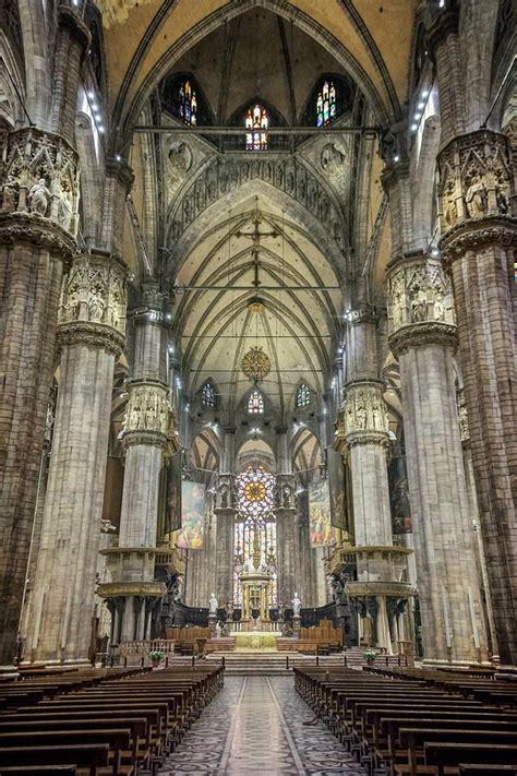 The entrance to the interior of milan cathedral is on the right. Il Duomo Milan Interior by Joan Carroll | Milan cathedral ...