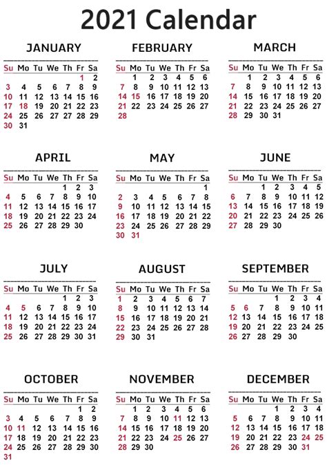 Calendar 2021 Year Png Transparent Image Download Size 740x1067px