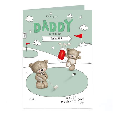 Buy Hugs Personalised Fathers Day Card Golf Bears Daddy For Gbp 179