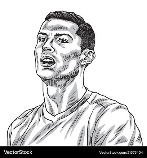Cristiano Ronaldo Portrait Drawing Royalty Free Vector Image