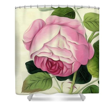 Rose Shower Curtain Featuring The Digital Art Vintage Rose By Blume