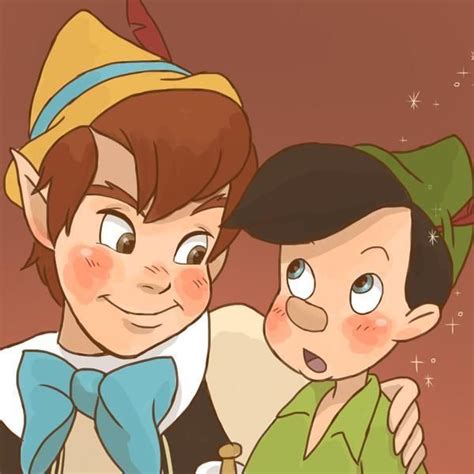 Peter Pan And Pinocchio Disney Artwork Disney Fan Art Disney Drawings