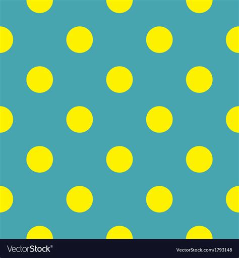 Seamless Background With Yellow Polka Dots Blue Vector Image