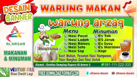 Desain Banner Spanduk Warung Makan Dengan Coreldraw YouTube