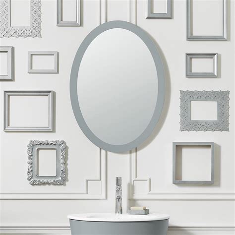 23 Contemporary Solid Wood Framed Oval Bathroom Mirror Ronbow