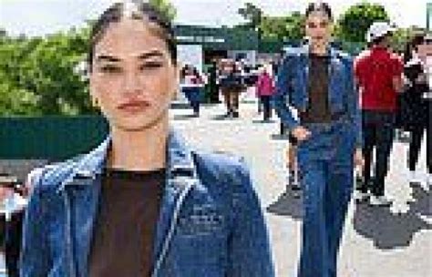 Shanina Shaik Goes Braless In A Sheer Black Top At Wimbledon Trends Now