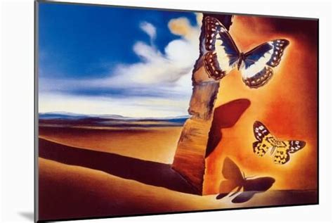 Landscape With Butterflies Mounted Print Salvador Dalí