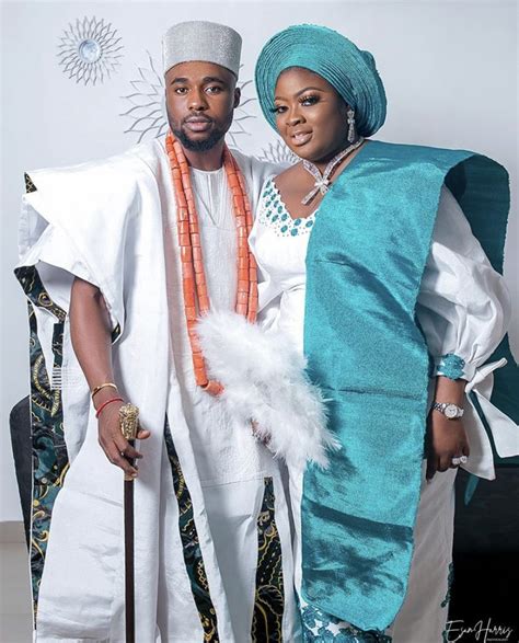 Beautiful Couple In Their Yoruba Traditional Wedding Attire Nigerian