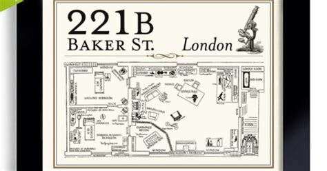 Sherlock 221b Baker Street Sherlock Holmes Framed Art Geekery Map