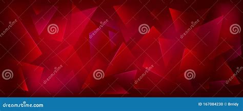 Vector Broken Glass Red Background Ruby Decorative Horizontal Banner