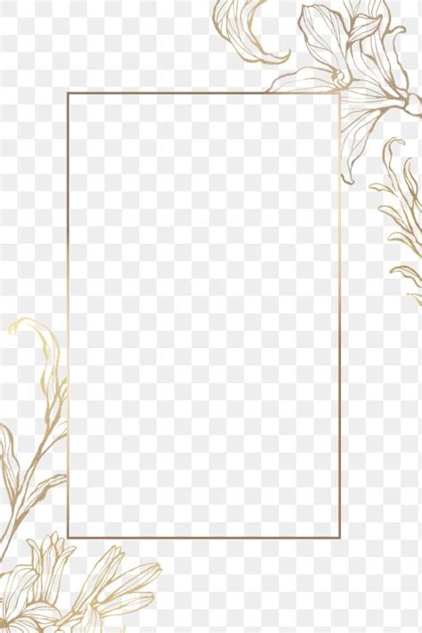 Rectangle Gold Frame With Floral Outline Premium Image By Rawpixel