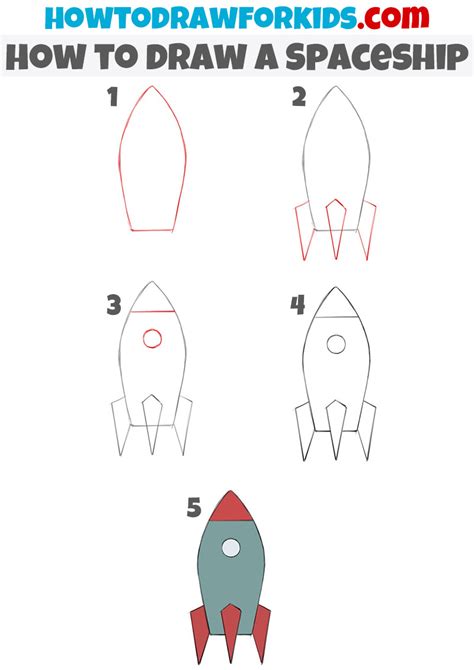 How To Draw A Spaceship Easy Drawing Tutorial For Kids