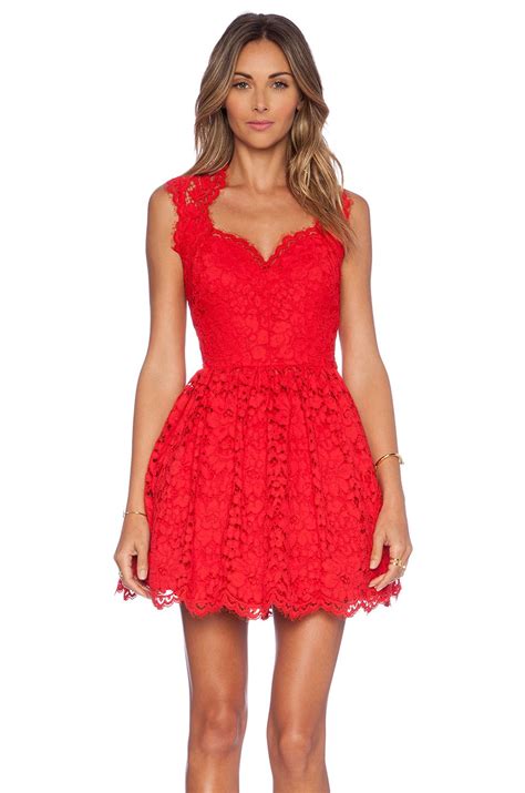 Alexis X Revolve Antilles Scalloped Detail Dress In Red Lace From Cocktail Dress
